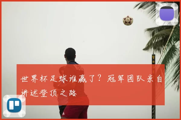 世界杯足球谁赢了？冠军团队亲自讲述登顶之路