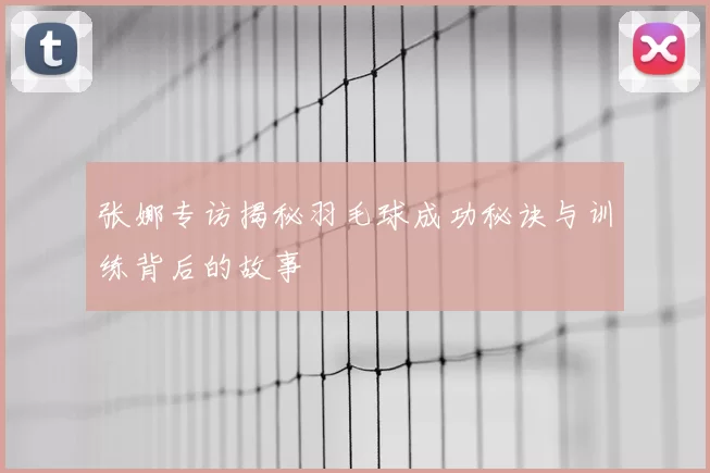 张娜专访揭秘羽毛球成功秘诀与训练背后的故事