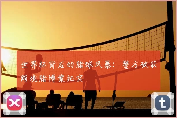 世界杯背后的赌球风暴：警方破获跨境赌博案纪实